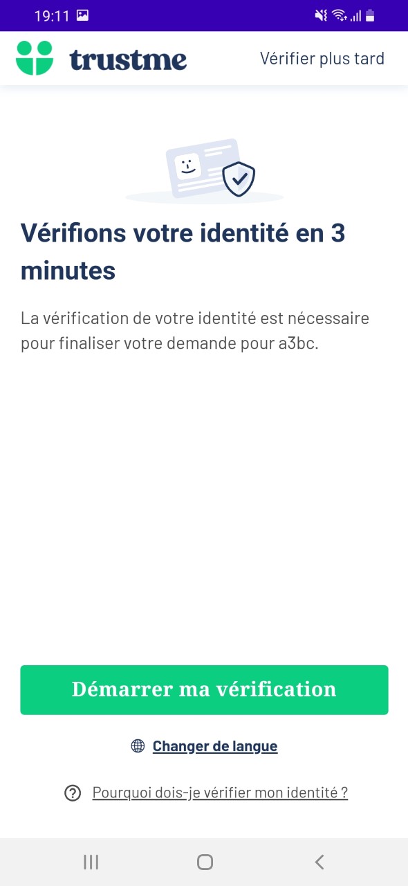 Verification identité TrustMe